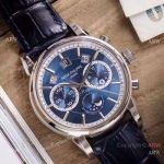 Best Patek Philippe Replica Moonphase Watch - Stainless Steel Blue Face 